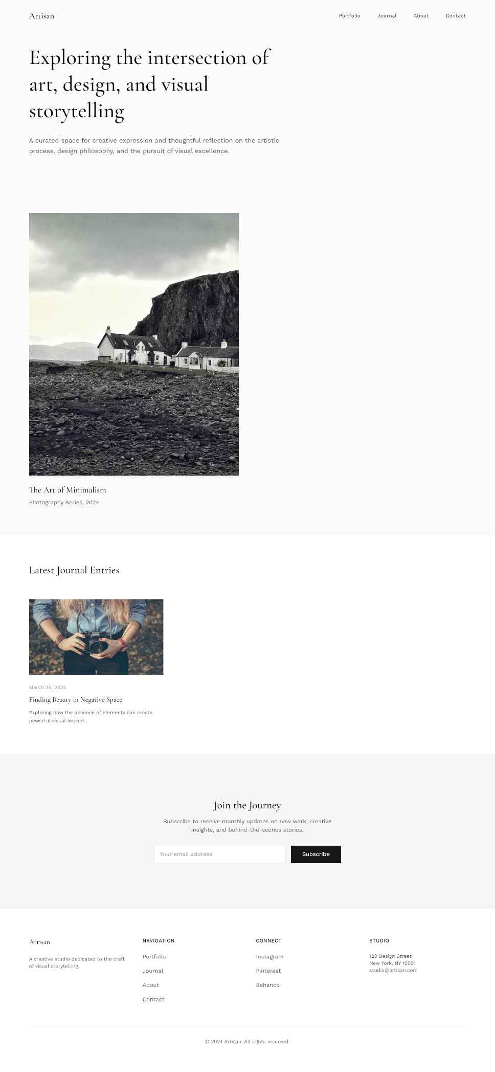 Artisan - Creative Portfolio & Blog Template