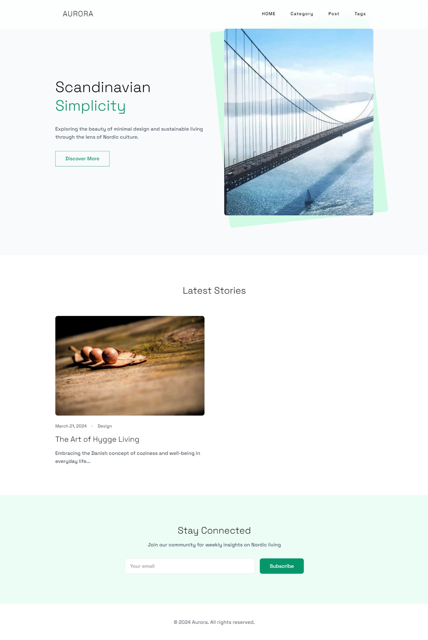 Aurora - Nordic Blog Template