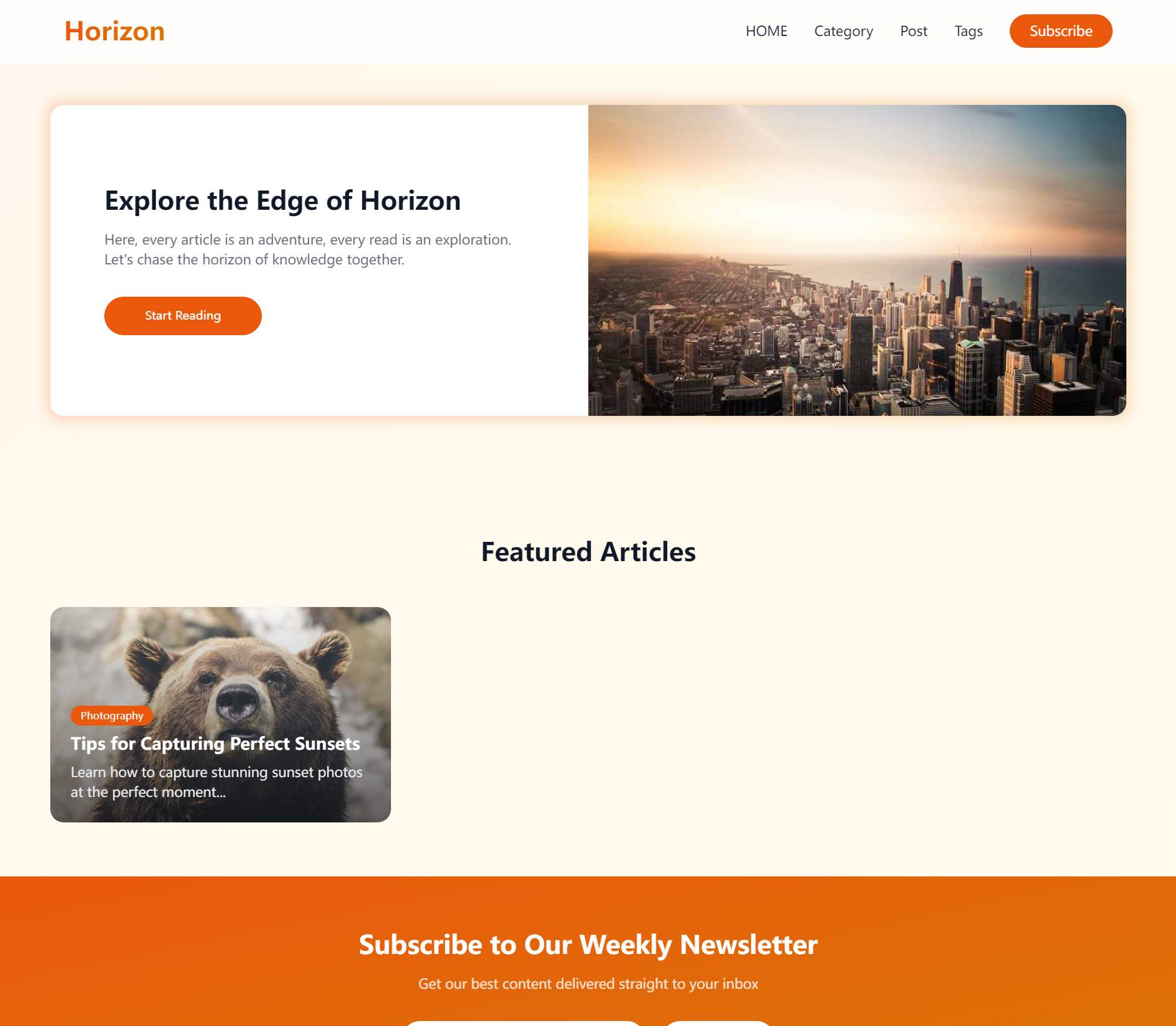 Horizon - Modern Blog Template