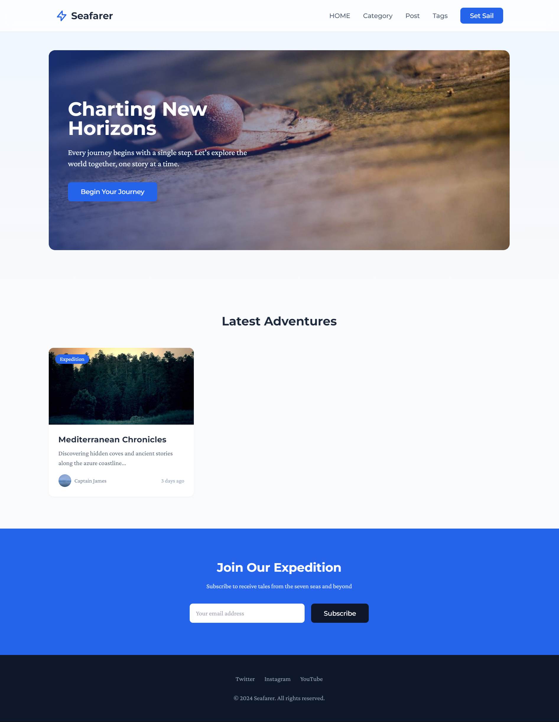 Seafarer - Adventure Blog Template