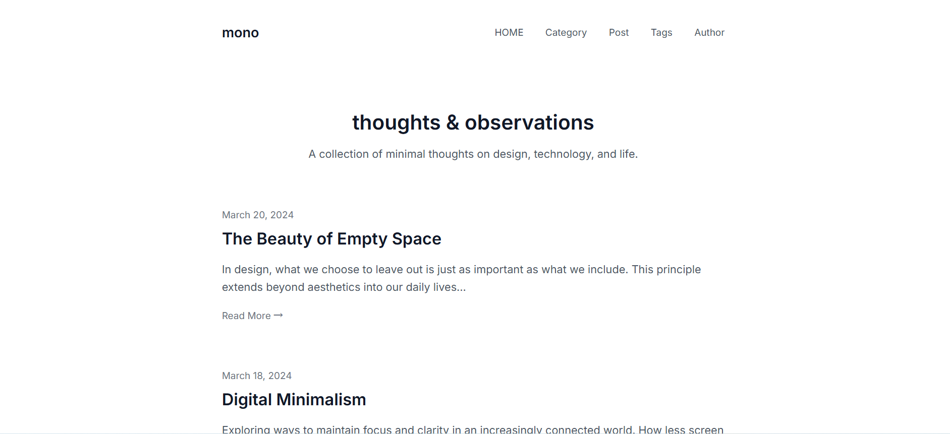 Minimalist Blog Html Template